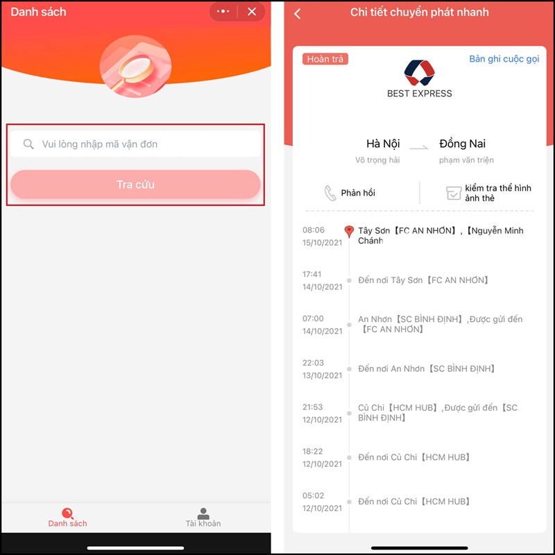 Cách tra cứu mã vận đơn BEST trên Zalo