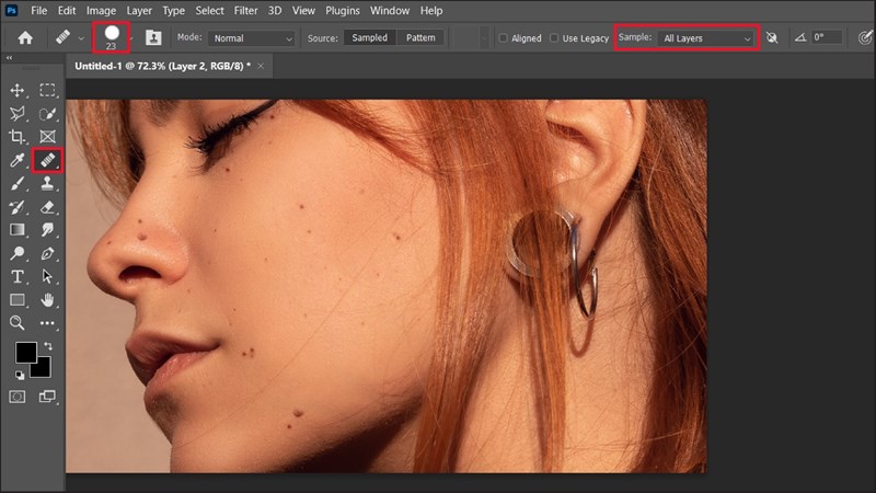 Cách xoá nốt ruồi trong Photoshop