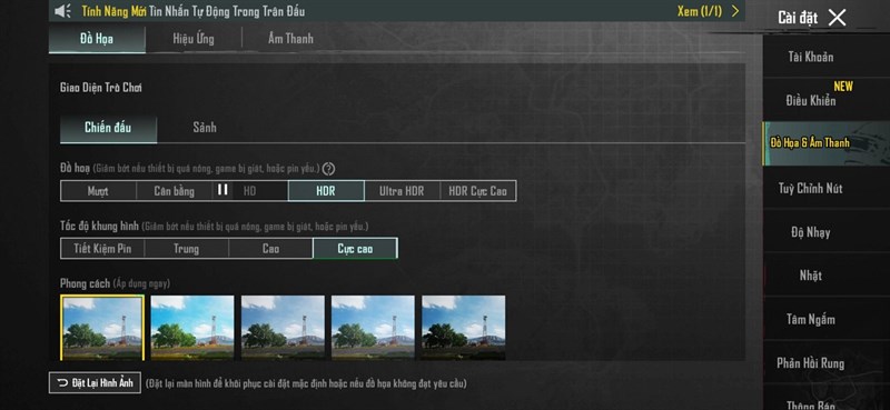 Thiết lập đồ họa game PUBG Mobile trên Galaxy S23 FE Thiết lập đồ họa game PUBG Mobile trên Galaxy S23 FE