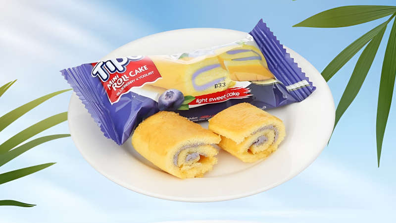 Instructions and storage guide for the Tipo Roll Cake with Yogurt and Blueberry flavor
