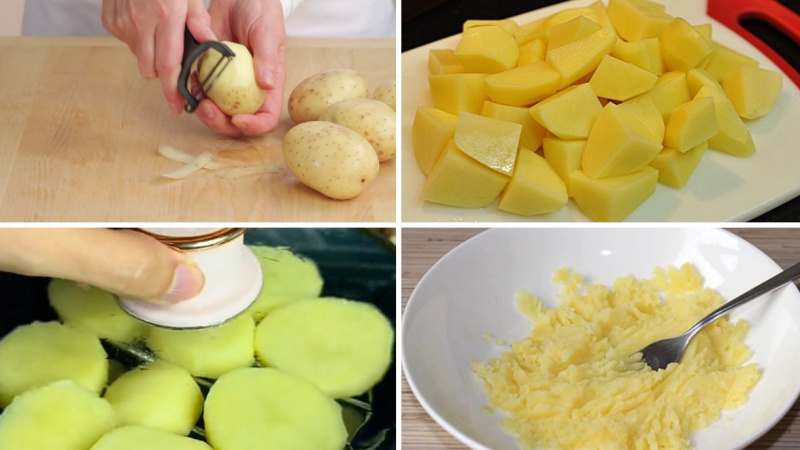 Luộc và nghiền nhuyễn khoai tây