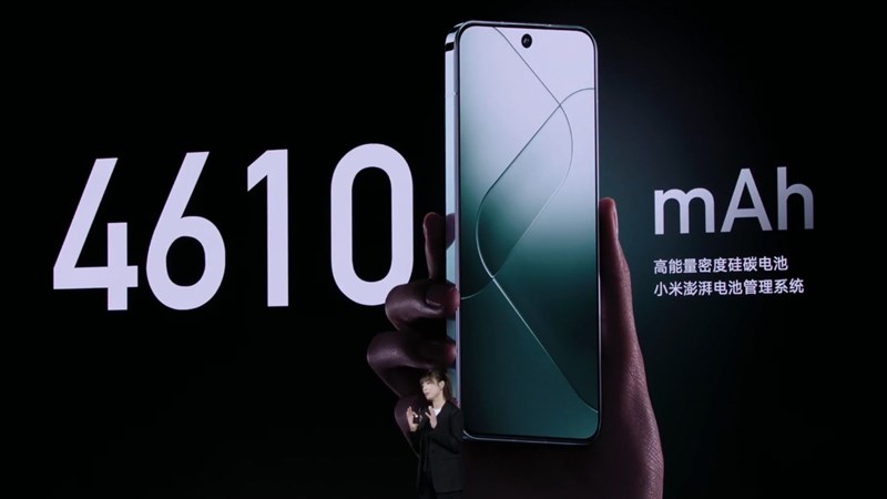 Xiaomi 14 được trang bị viên pin 4.610 mAh Xiaomi 14 được trang bị viên pin 4.610 mAh