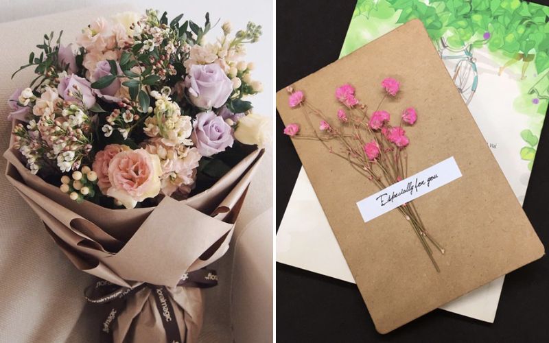Flowers and cards are romantic and meaningful gifts for Aries