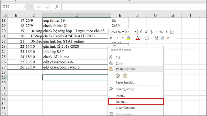 Cách giảm kích thước bảng tính Excel