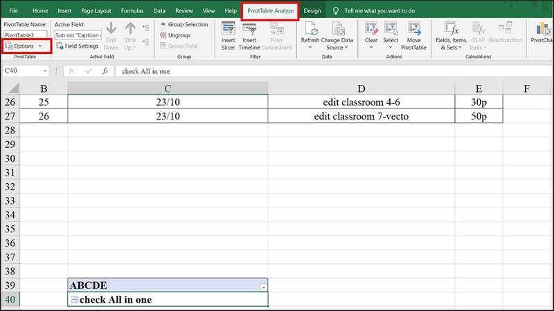 Cách giảm kích thước bảng tính Excel