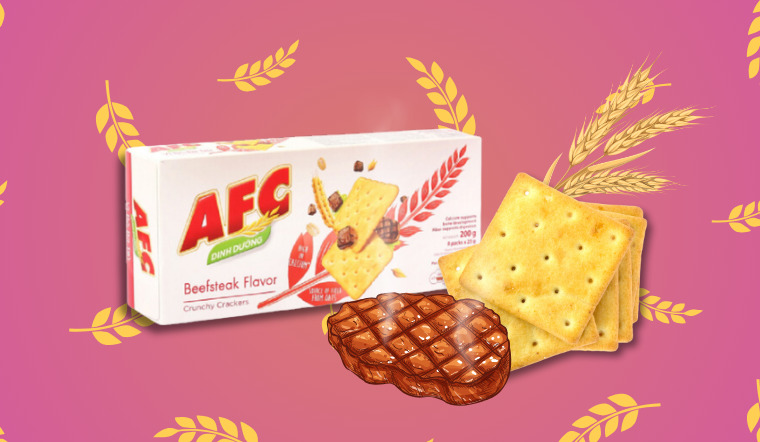 Bánh cracker AFC dinh dưỡng vị bò bít tết thơm ngon, bạn đã thử?