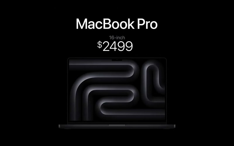 Giá MacBook Pro 16 inch M3 Max (M3 Pro) khởi điểm từ 2.499 USD (khoảng 61.4 triệu đồng). Nguồn: Apple Giá MacBook Pro 16 inch M3 Max (M3 Pro) khởi điểm từ 2.499 USD (khoảng 61.4 triệu đồng). Nguồn: Apple