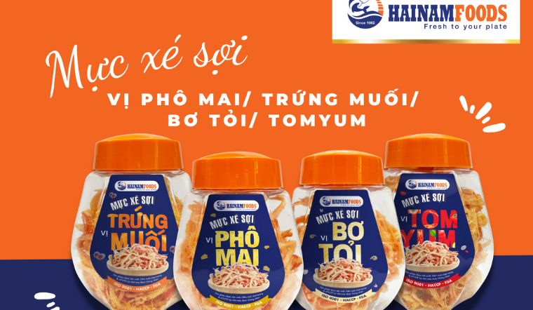 Các loại mực khô xé sợi Hainamfood trên thị trường