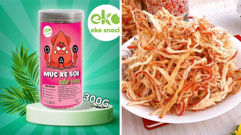 Mực xé sợi hấp dừa EKO SNACK