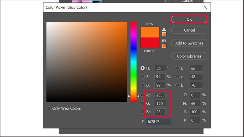 Cách tạo Gradient cầu vồng trong Photoshop