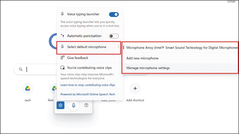 Cách nhập liệu bằng giọng nói