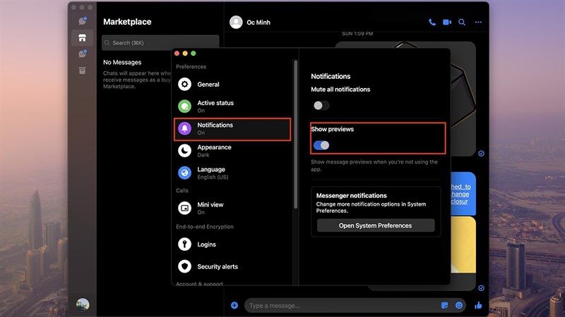Cách tuỳ chỉnh thông báo Messenger trên MacBook Cách tuỳ chỉnh thông báo Messenger trên MacBook