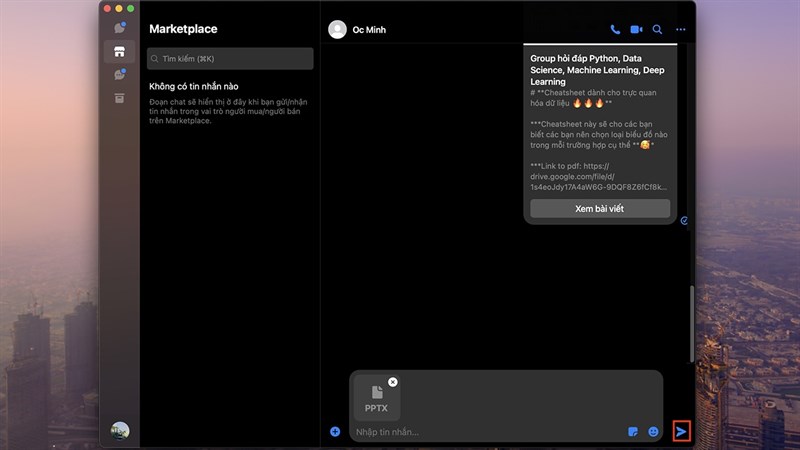 Cách gửi file PowerPoint qua Messenger MacBook