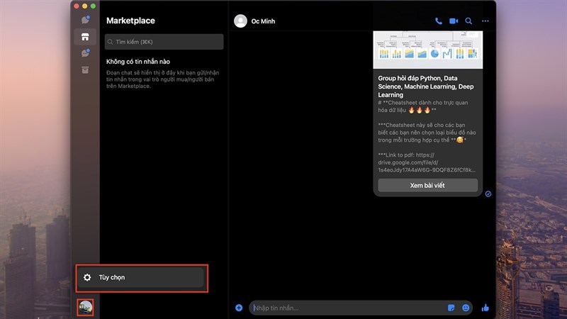 Cách đăng xuất Messenger trên MacBook