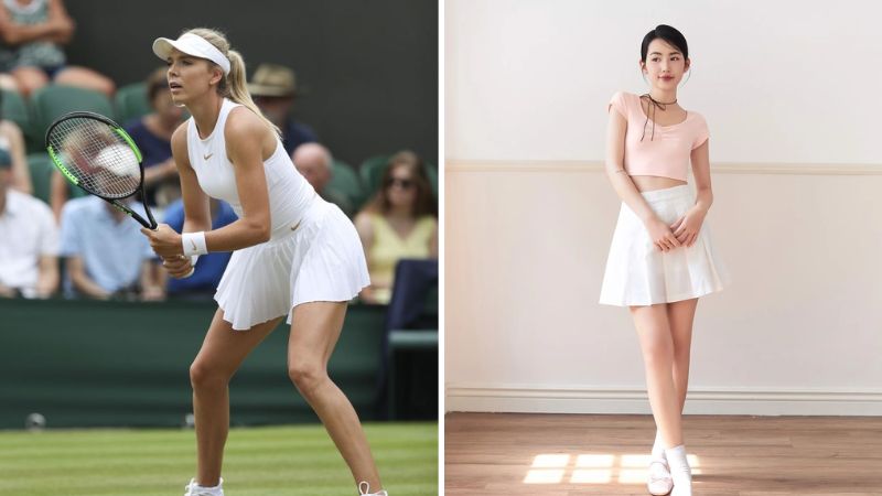 Chân váy tennis xếp ly to 3 màu trendy đen trắng xám thời trang Banamo  Fashion 5321 - Chân váy | ThờiTrangNữ.vn