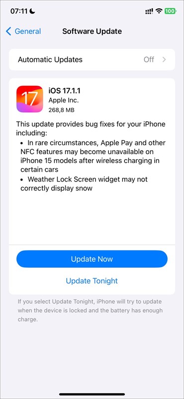 Apple phát hành iOS 17.1.1