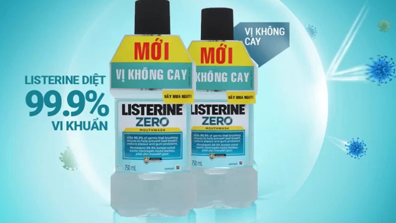 Nước súc miệng trị hôi miệng Listerine Zero