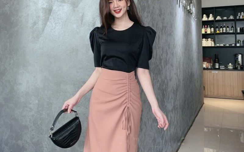 💥 Váy Rút Dây Hồng Đuôi Cá 4 Màu Đen Trắng Cam Nâu Hot - Đầm Body Ulzzang Dây  Rút | Phong Cách Teen | Shopee Việt Nam