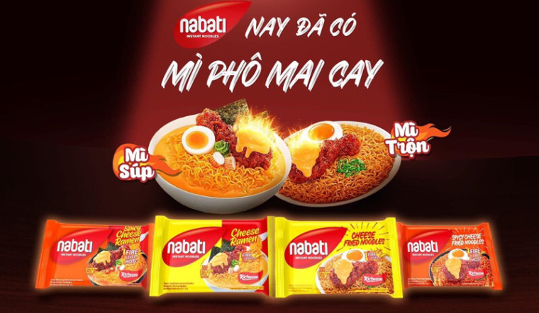 Nabati nay đã có mì phô mai cay với 2 hương vị cực hấp dẫn