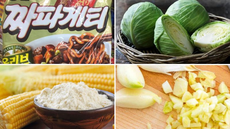 Ingredients for black bean noodles