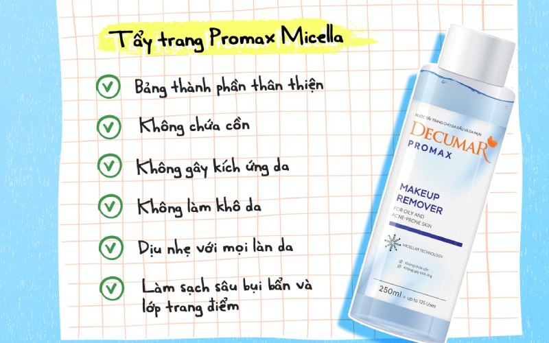 Đối tượng sử dụng nước tẩy trang Decumar Promax Micellar