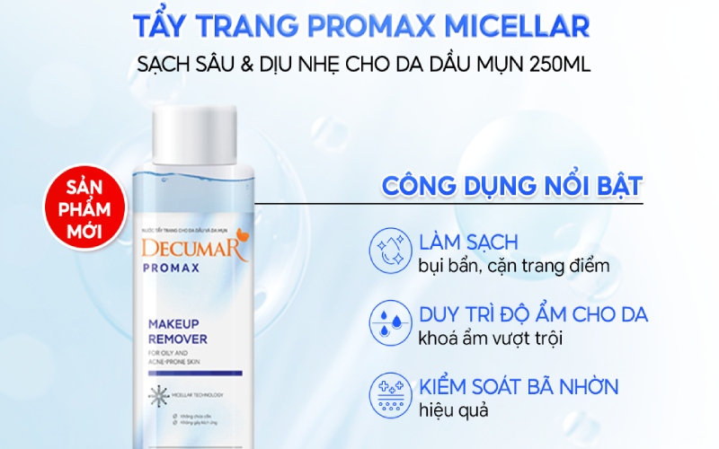 Các câu hỏi thường gặp về nước tẩy trang Decumar Promax Micellar