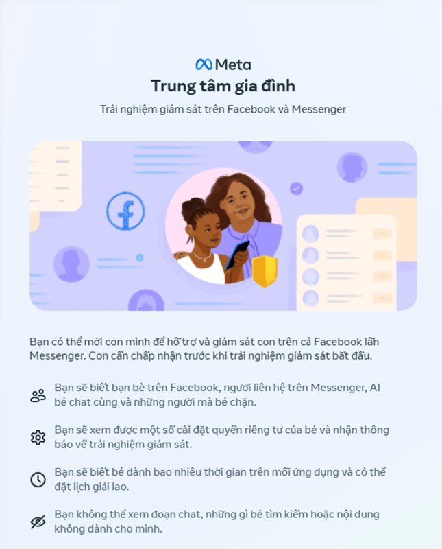 Meta triển khai tính năng giám sát con cái cho toàn bộ người dùng Facebook Meta triển khai tính năng giám sát con cái cho toàn bộ người dùng Facebook