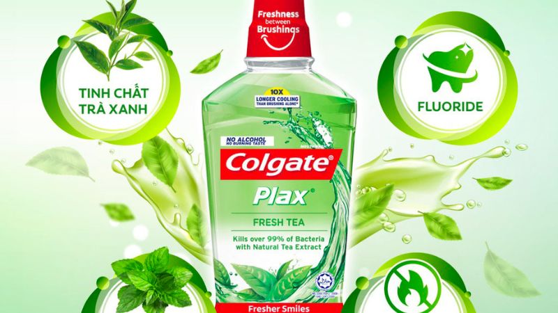Nước súc miệng Colgate Plax Fresh Tea - trà xanh