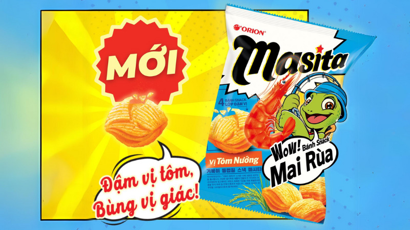 Orion ra mắt phiên bản snack Masita mới với vị tôm nướng hấp dẫn