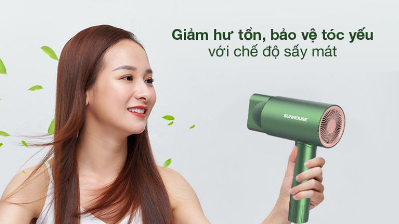 Sấy tóc ở chế độ sấy mát