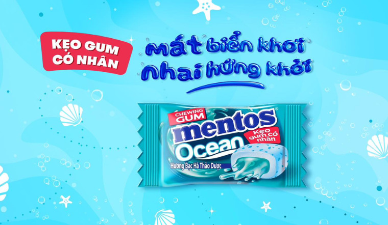 Trải nghiệm cảm giác tươi mát tựa biển khơi với kẹo gum có nhân Mentos Ocean mới