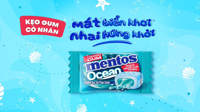 Kẹo gum có nhân Mentos Ocean là sản phẩm mới của Mentos