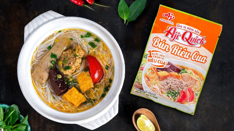 Gia vị nêm sẵn Aji-Quick bún riêu cua có gì đặc biệt?