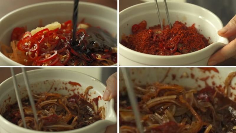 Mix the kimchi sauce