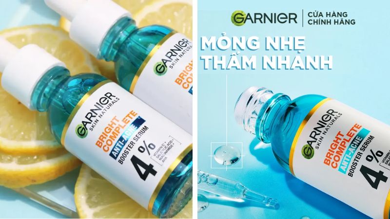 Serum giảm mụn mờ thâm sáng da Garnier Bright Complete Anti-Acnes Booster