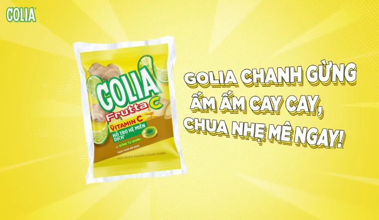 Chào đón sản phẩm kẹo Golia Frutta C mới với vị gừng chanh cay nồng