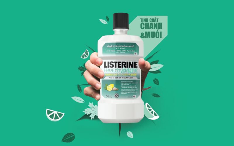 Nước súc miệng Listerine Healthy Bright