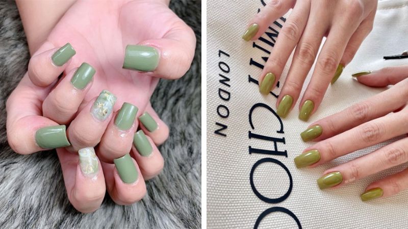 Nail đẹp từ màu xanh olive