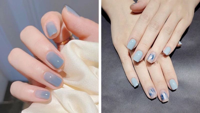 Nail đẹp từ màu xanh thiên thanh