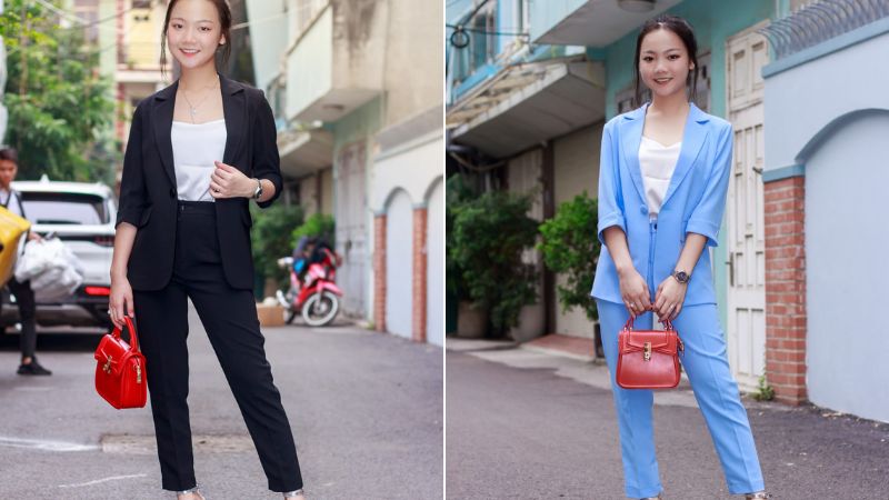 Phối áo vest tay lửng và quần tây