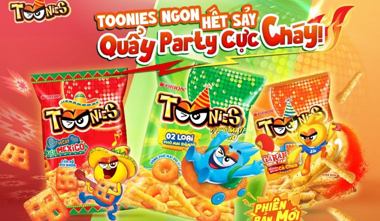 Quẩy Party cực cháy với 3 hương vị snack Toonies