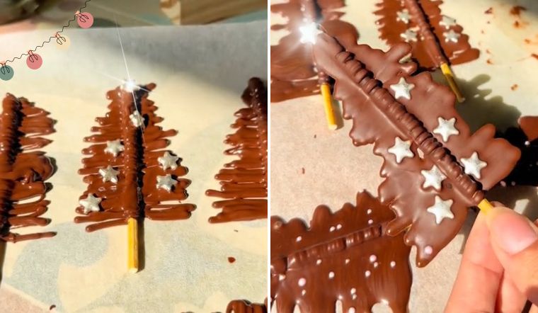 Mách bạn cách làm kẹo socola bánh Pocky đơn giản, xinh xắn cho ngày Giáng sinh