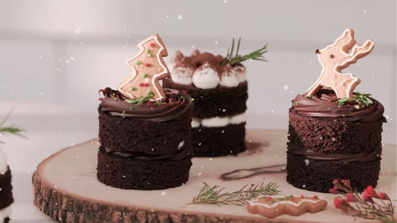 Khéo tay làm bánh socola Noel phong cách Rustic vừa xinh vừa ngon