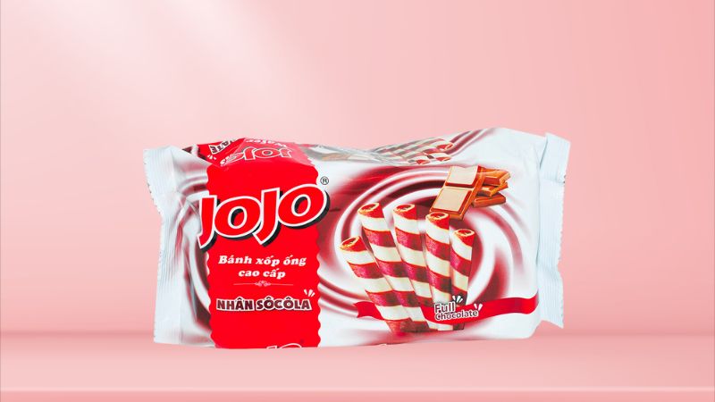 Bánh xốp ống nhân kem socola Jojo