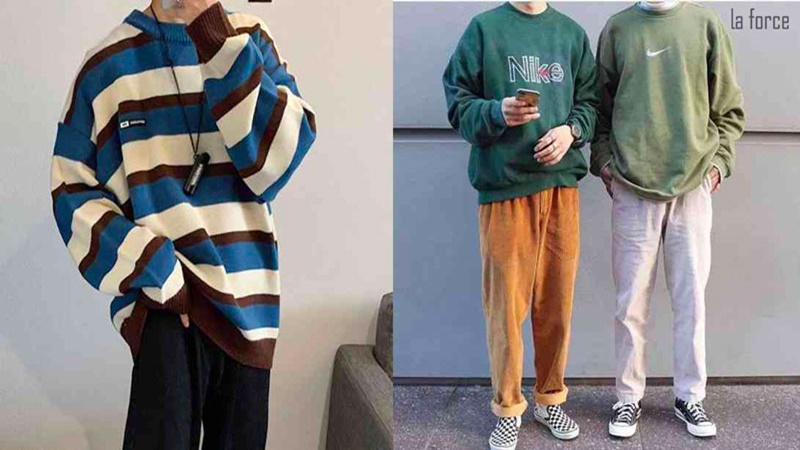 Quần kaki với áo sweater