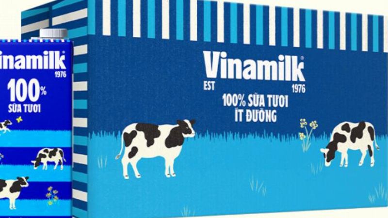 Thùng 12 hộp sữa tươi ít đường Vinamilk 100% Sữa tươi 1 lít