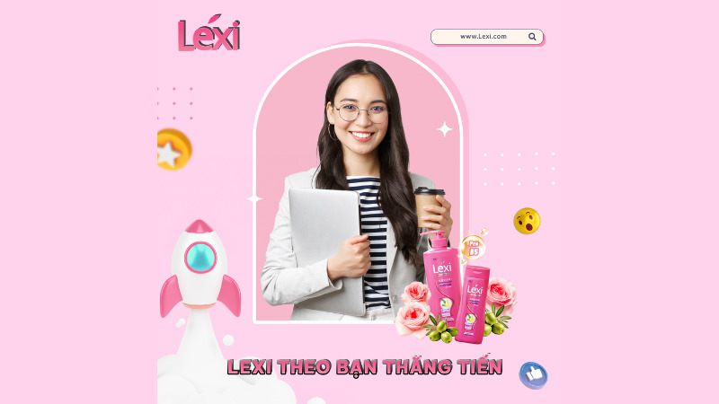 Dầu gội LEXI màu hồng - mềm mượt tự nhiên