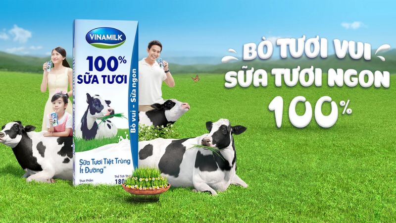 Sữa tươi tiệt trùng Vinamilk Đàn Bò ít đường 180ml