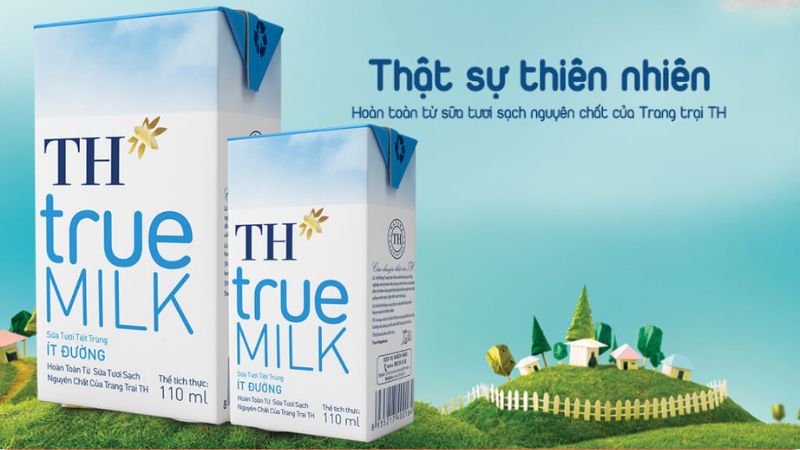 Sữa tiệt trùng TH ít đường 180ml