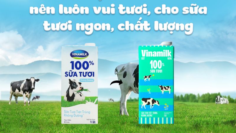 Sữa tươi tiệt trùng Vinamilk Đàn Bò không đường 1L